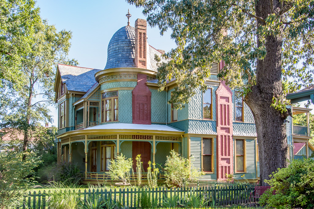 Twenty-one year old architect Charles Thompson designed this fanciful residence in the Queen Anne style for Mr. and Mrs. William Ragland in 1889.