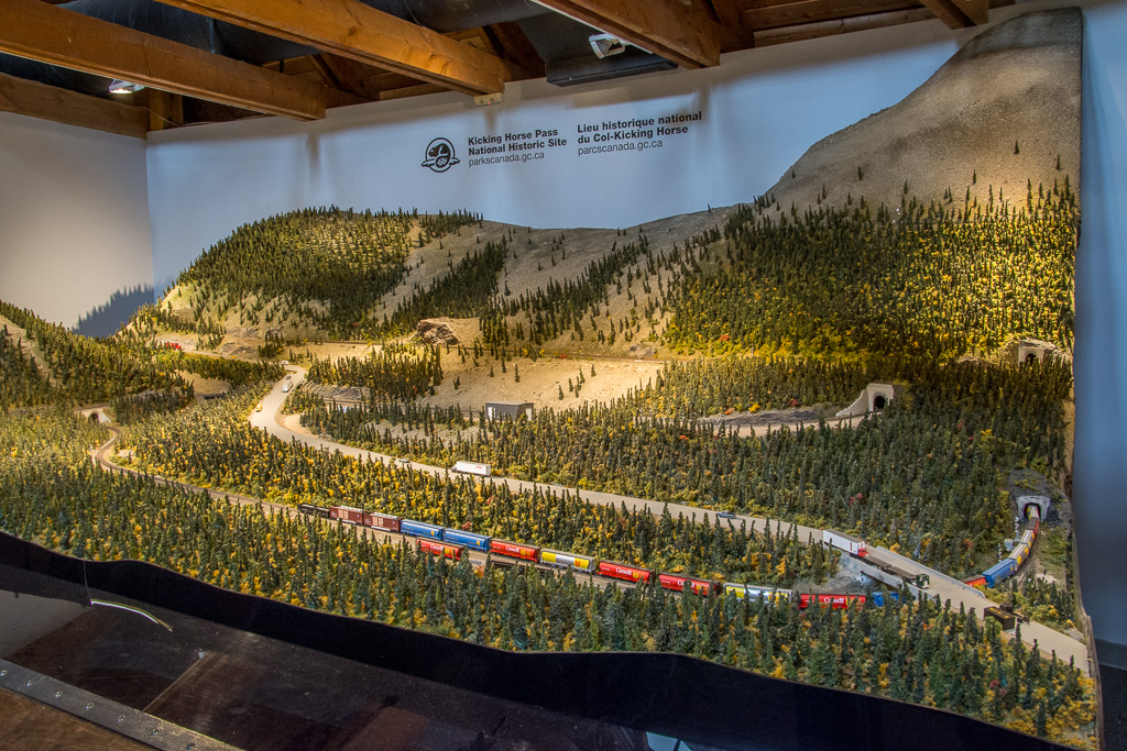 As trains snake their way up to the Kicking Horse Pass and the continental divide, they circle deep into the mountains on both sides of the valley. The two giant underground loops they follow are the Spiral Tunnels.