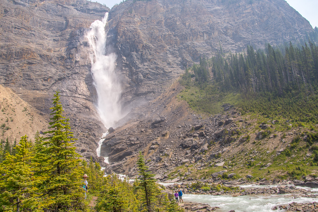 Takakkaw Falls is Canada's second highest waterfall plunging 1246 feet with a freefall of 833 feet.