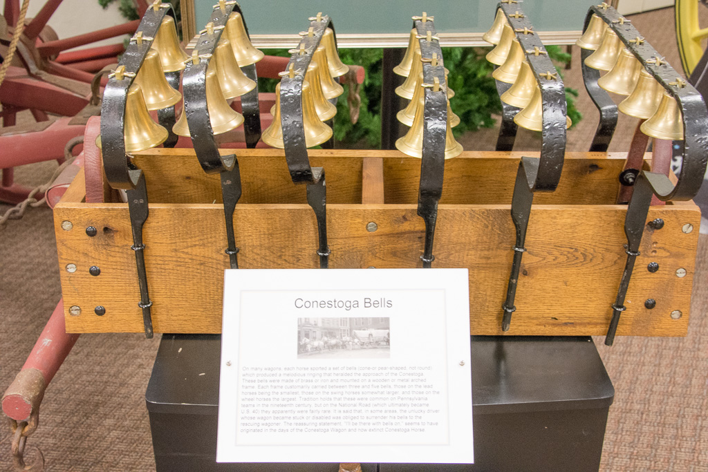 Conestoga Bells. On many wagons, each horse sported a set of bells which produced a melodious ringing that heralded the approach of the Conestoga.