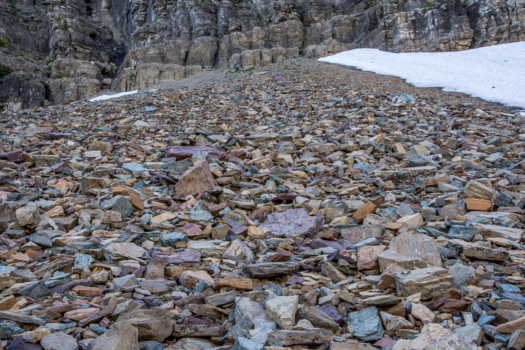 Rocks left from an avalanche